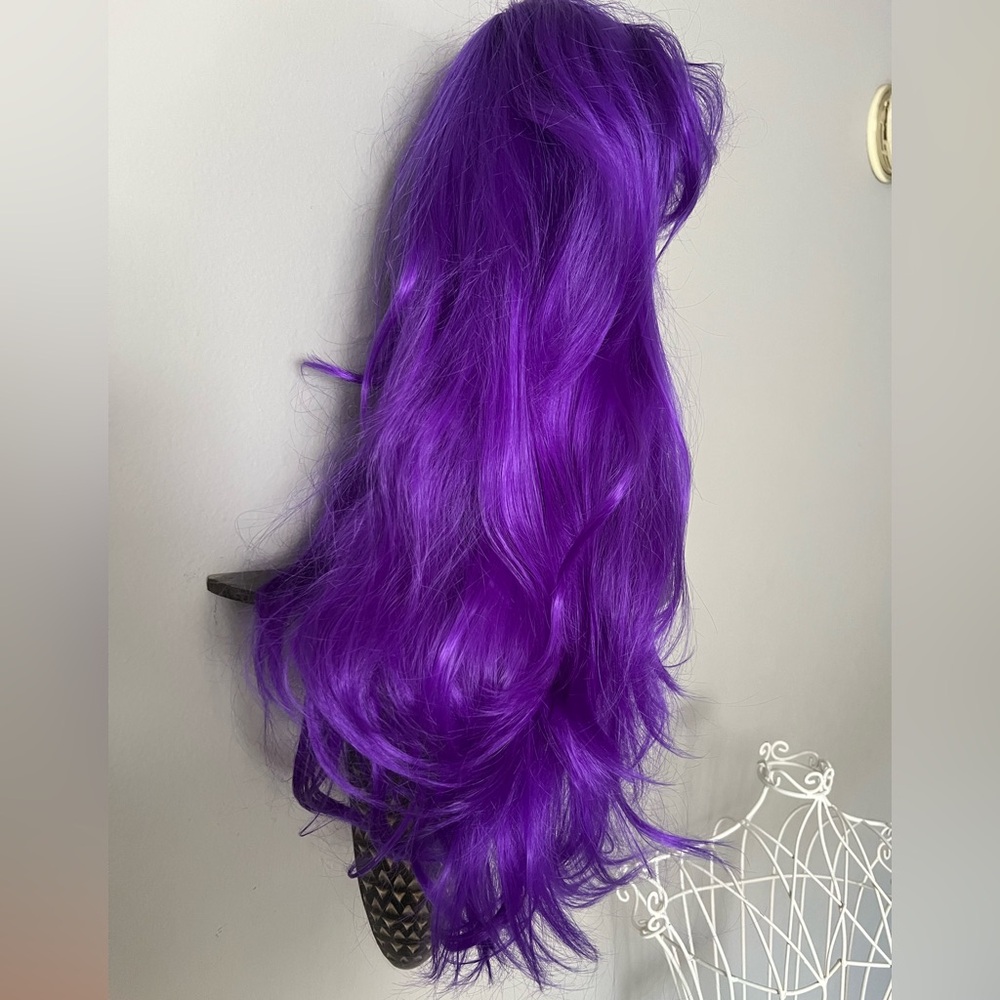Vibrant Purple Cosplay Wig - long with bangs